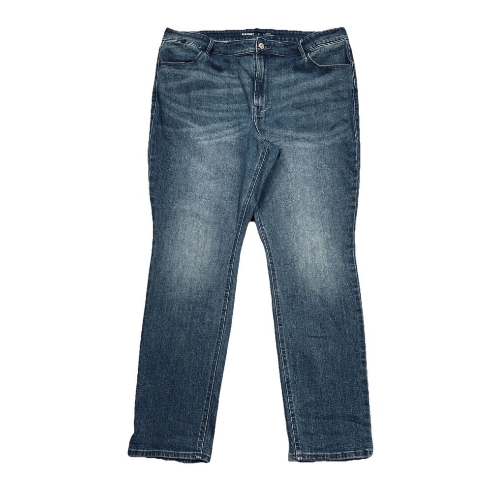 Old Navy High Rise Wow Straight Jeans Plus 18 (39x29) Blue Denim Stretch Womens